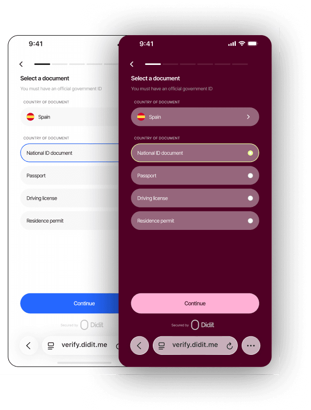 A verification flow customized with a company's own brand colors and logo.