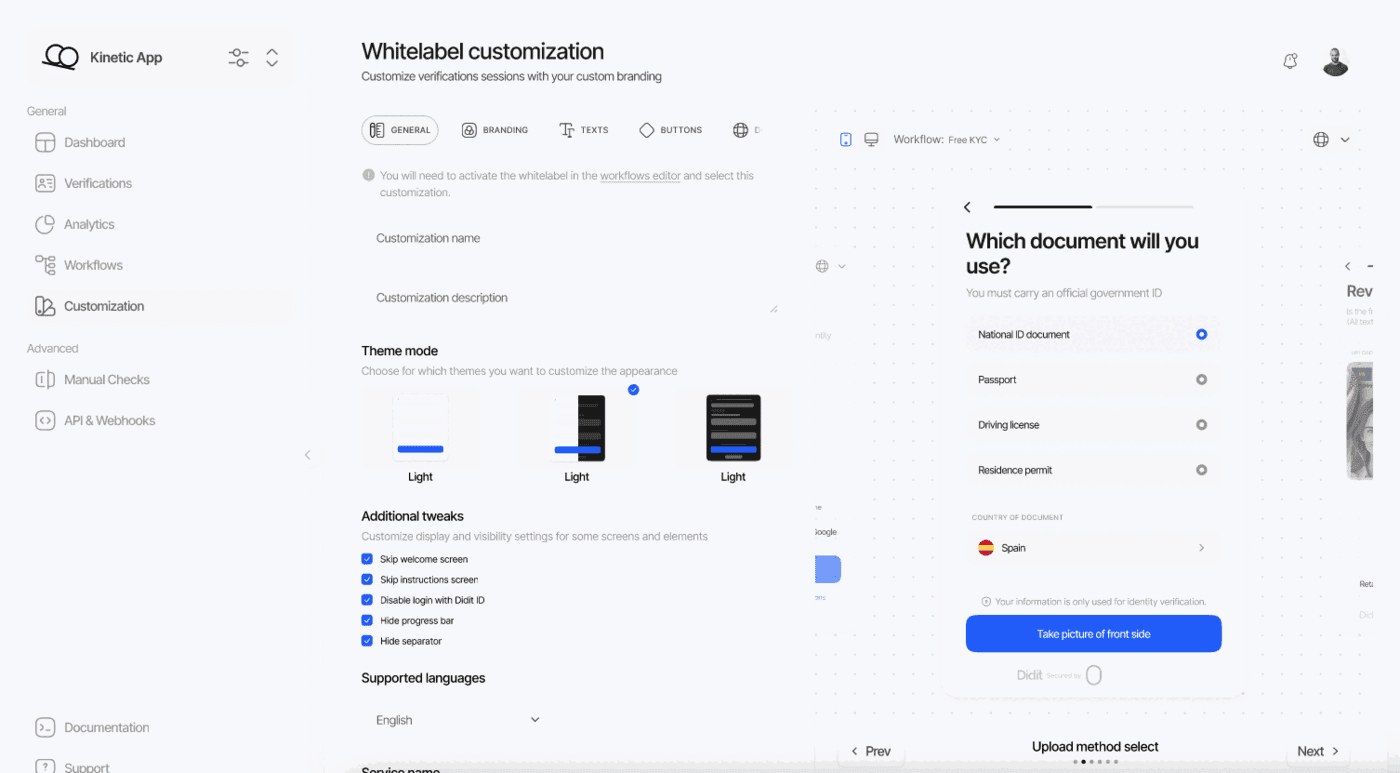 Didit White Label, der Verifizierungs-Flow unter deiner eigenen Marke und Domain.