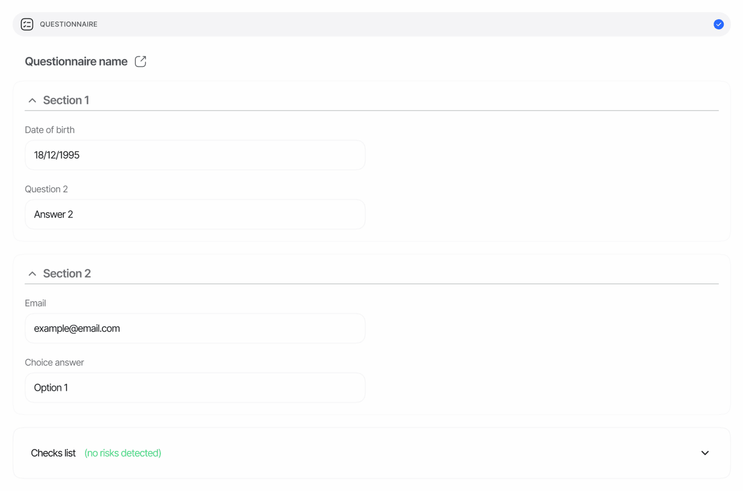 Questionnaire Builder Process