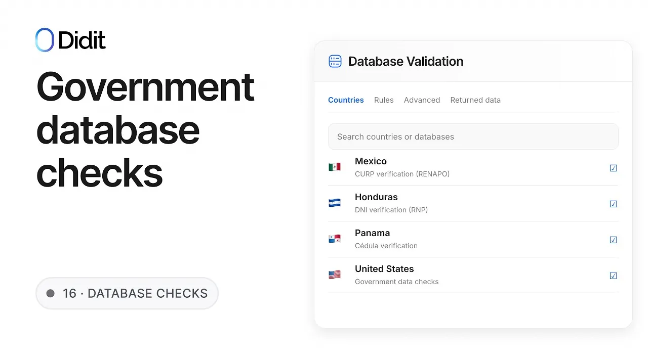 Vérifications des bases de données gouvernementales